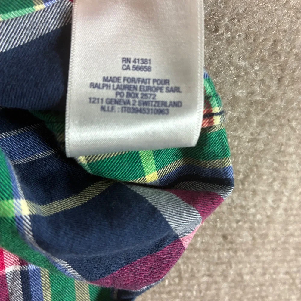 Ralph Lauren Kids Size 5 Plaid Button Down Shirt Multi Color Long Sleeve